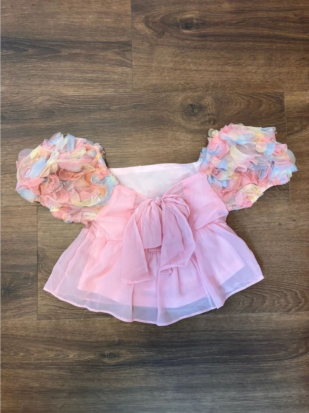 Badgley Mischka Girls 2T Floral Pastel Fit & Flare Top Dressy Floral Spring